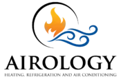 Cropped-airology_19042023_final-filewebp - airology Logo featuring an orange flame above blue swirling wind patterns.